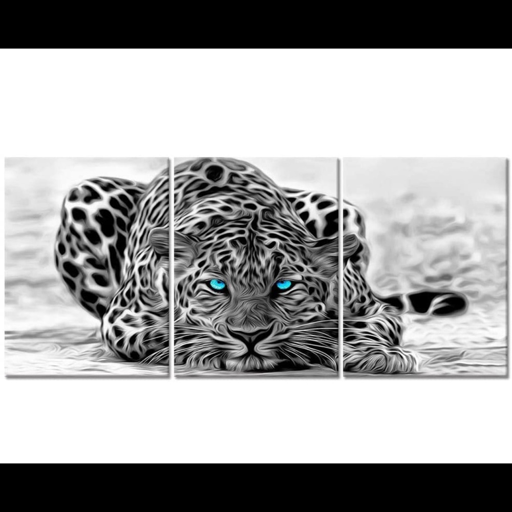 3-piece leopard canvas